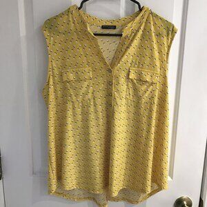 ava & grace Yellow Sleeveless Blouse XL